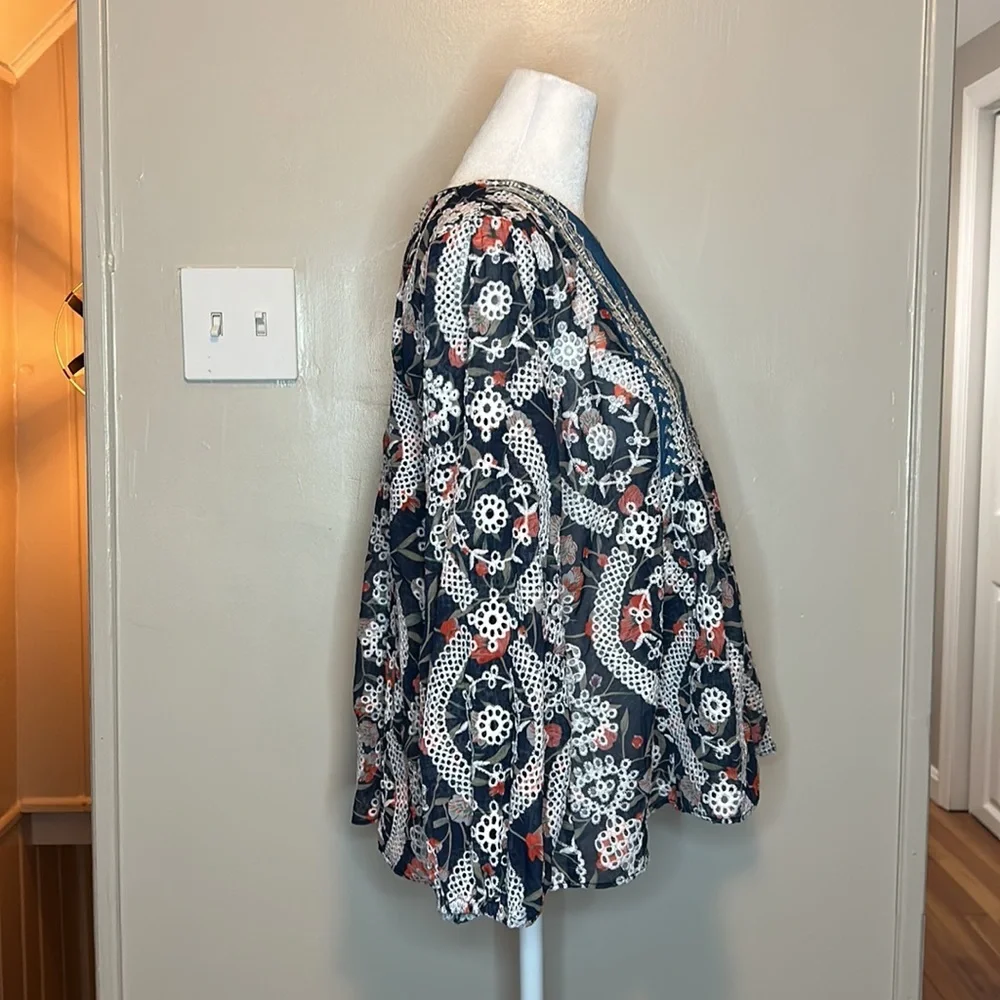 Sachin + Babi x Anthropologie Kalena Embroidered Eyelet Blouse New Size XS - Picture 8 of 13